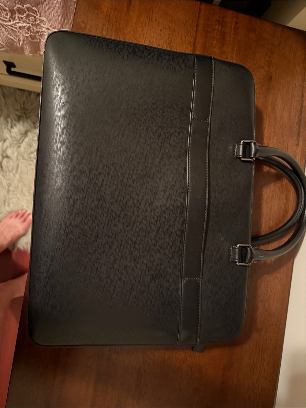 Michael Kors Black Leather Briefcase with Top Handles - Picture 4 of 4
